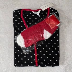 Charter Club polka dot sleepshirt & sock set (L)